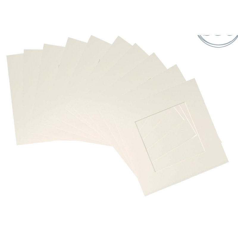 Bevelled Shadow Box Picture Frame with Mat, Ivory, 25cm H x 25cm W x 0.5cm D