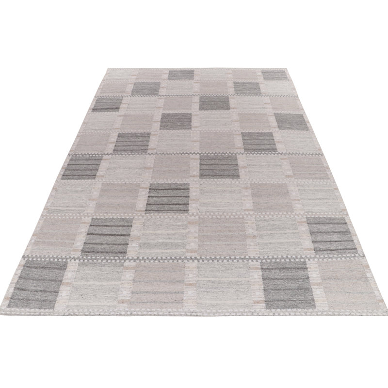 Scandinavian Wool Geometric Area Rug, Rectangle 10' x 14'