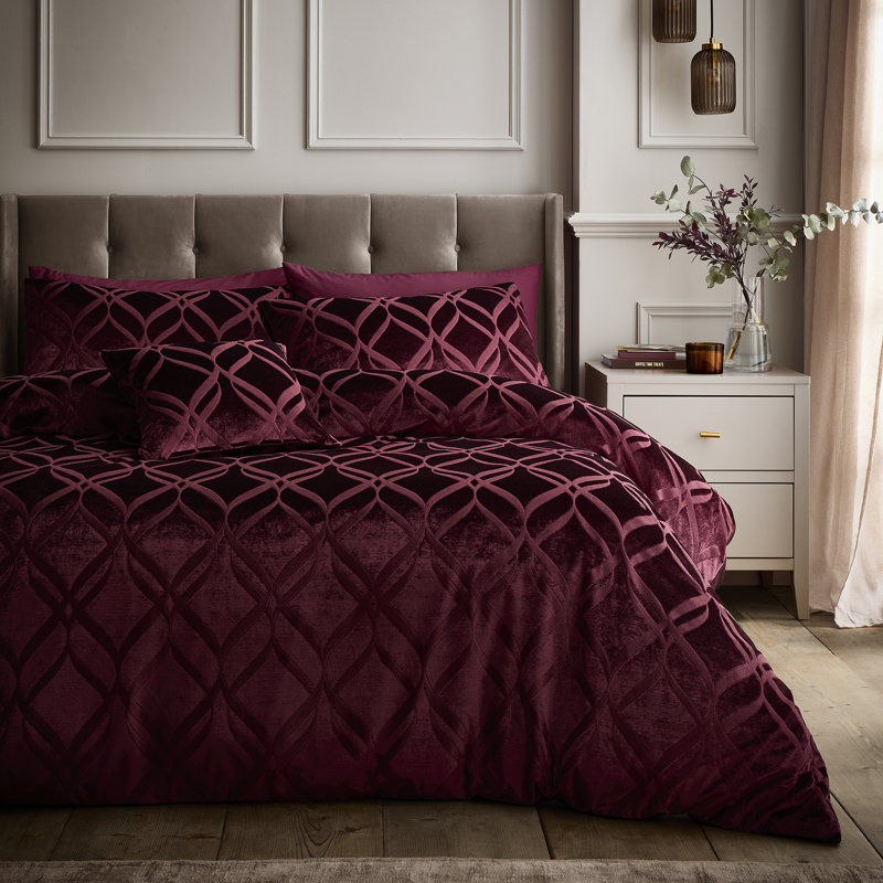 Belfort Polyester Geometric Duvet Cover Set, Super King Bed (260 x 220 cm)