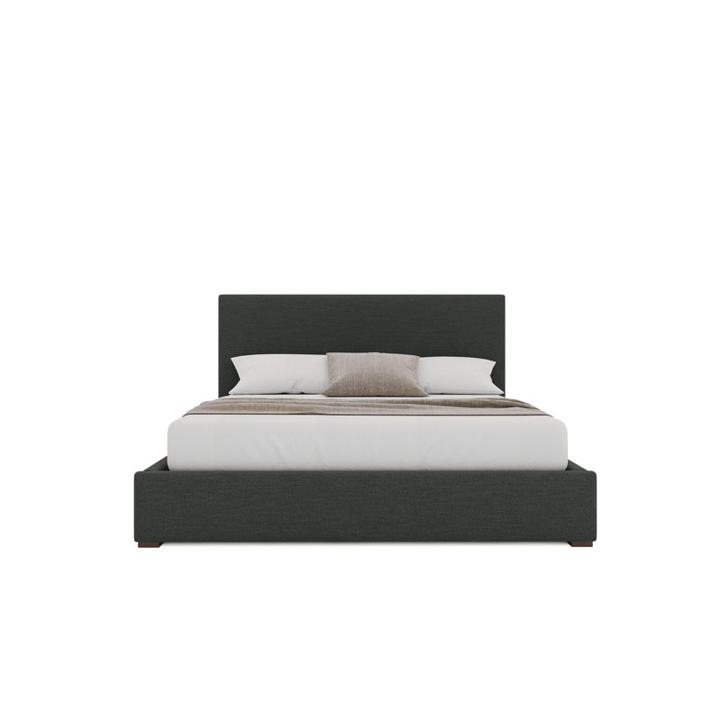 Lit tapissier moyen Moyra, Gris anthracite, Grand