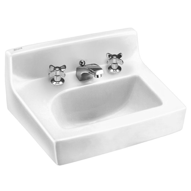 Lavabo de salle de bain mural en céramique avec trop-plein 18 po Penlyn