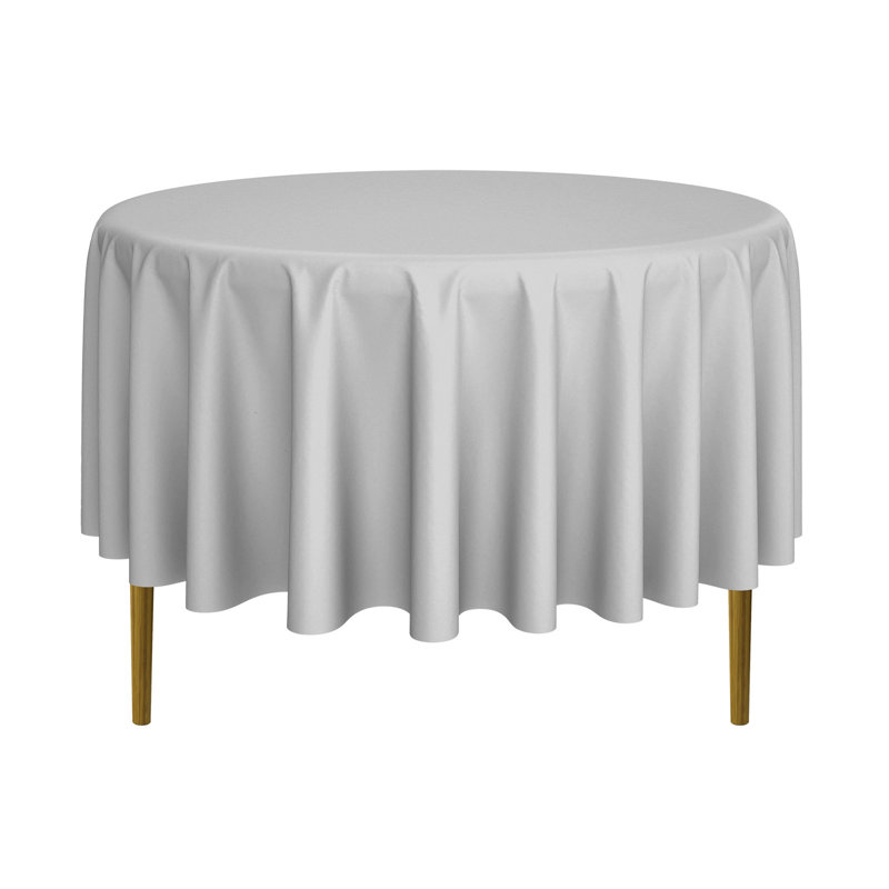 Solid Color Round Tablecloth, Burgundy, 5, 90" L x 90" W 
