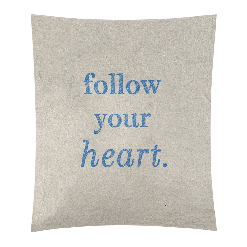 Polyester Tapestry, 80" H x 68" W, White/Blue