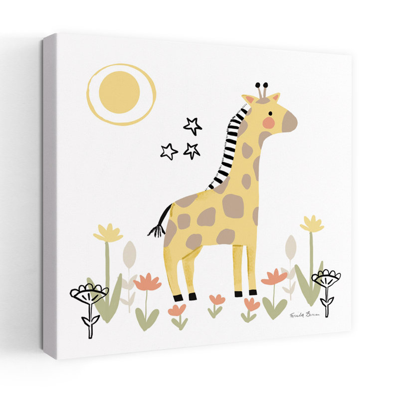 Bébé girafe, art floral contemporain, H 48 po x l 48 po
