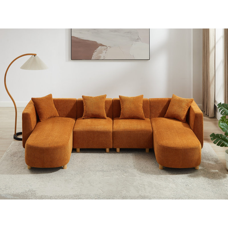 Canapé modulaire rembourré Modern, Polyester curry