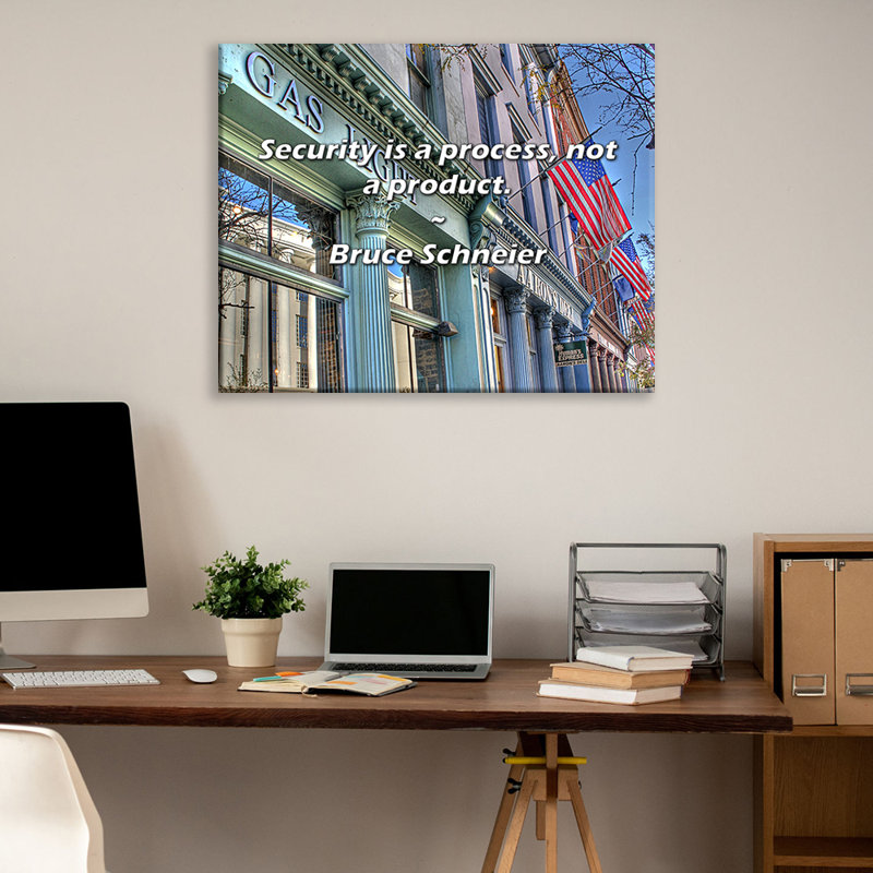 Artsy Quote "Security is a process, not a product." By Bruce Schneier Gallery Wrapped Canvas, 17" H x 24" W