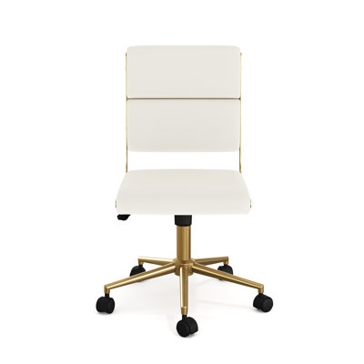 Martha Stewart Lulu Upholstered Height-Adjust Swivel Home Office Chair