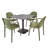 ALBIN 80 Square Table  With 04 STINA Armchair  Set-1059901396
