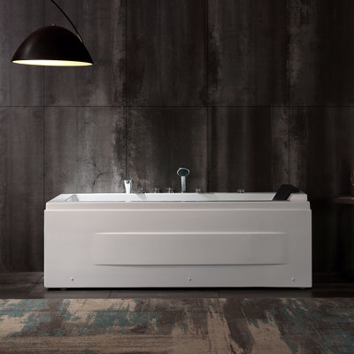 67 " L x 30.3 " W Alcove / Tile in Fiberglass and Acrylic Bathtub with Faucet