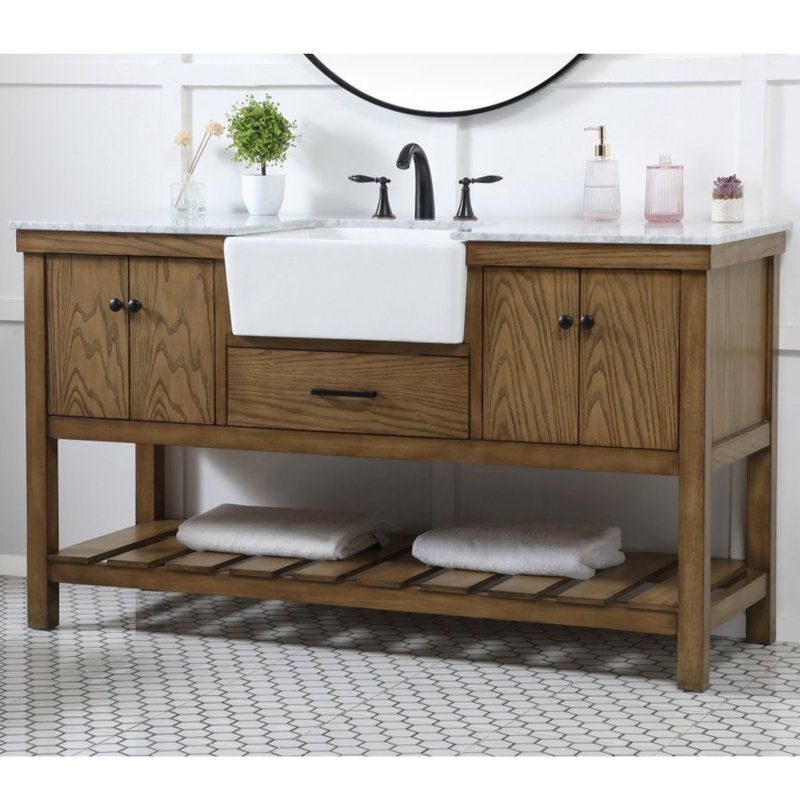 Meuble-lavabo simple 60 po Pelaghia, Bois flottant