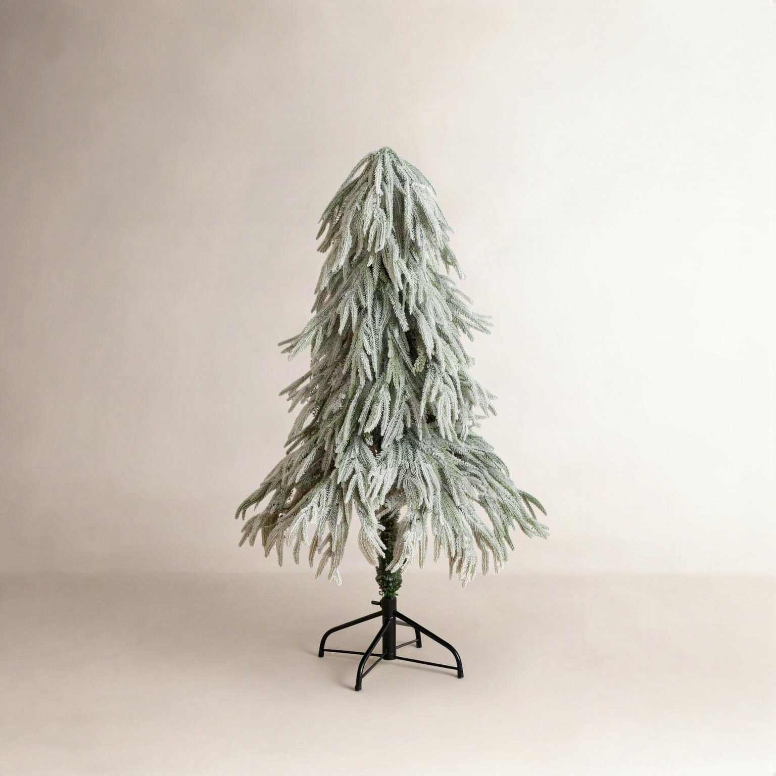 Flocked Pre-Lit Pine Christmas Tree, 4ft