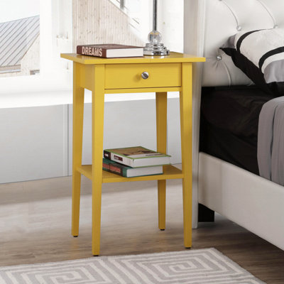 Table de chevet contemporaine jaune