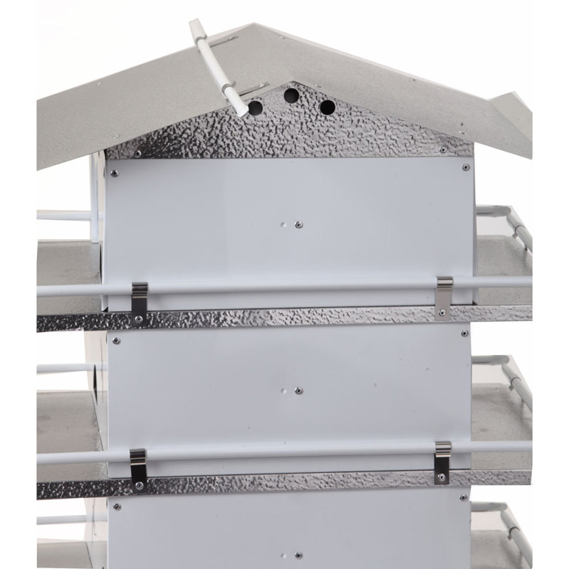 26" White and Silver Aluminum 4-Floor Purple Martin Bird House