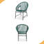Chaise d'extérieur en osier de patio, en rotin de polyuréthane et structure en fer, ensemble de 2-1239773586