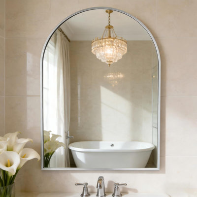 Tempered Glass and Aluminum Alloy Framed Decorative Wall Mirror