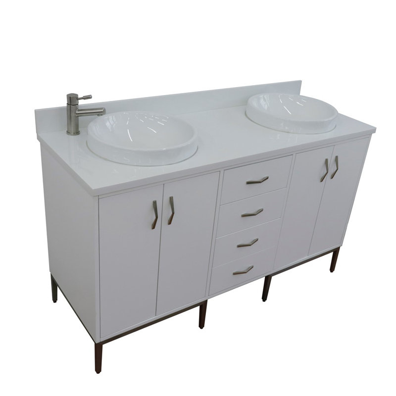 Ensemble de meuble-lavabo double 61 po Aashna