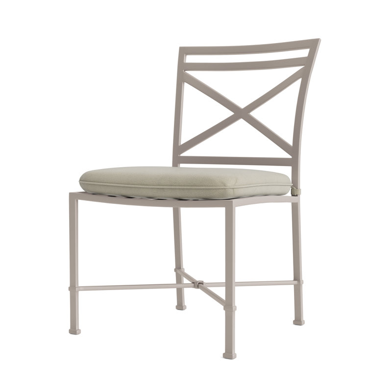 Venetian Outdoor Dining Side Chair, Dove Smooth, Fusion Charcoal, Brown