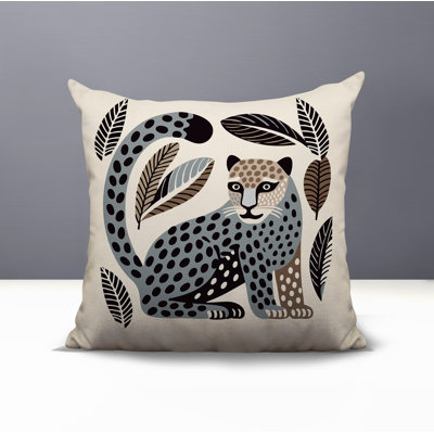 Ayra Leopard Reversible Indoor/Outdoor Square Pillow
