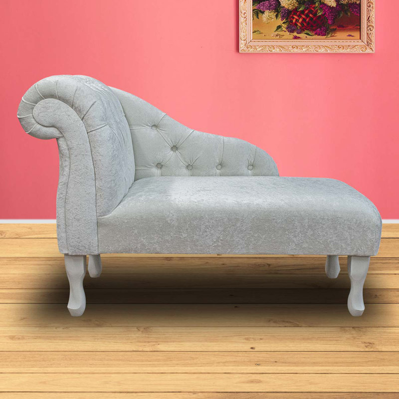 Upholstered Chaise Lounge, White