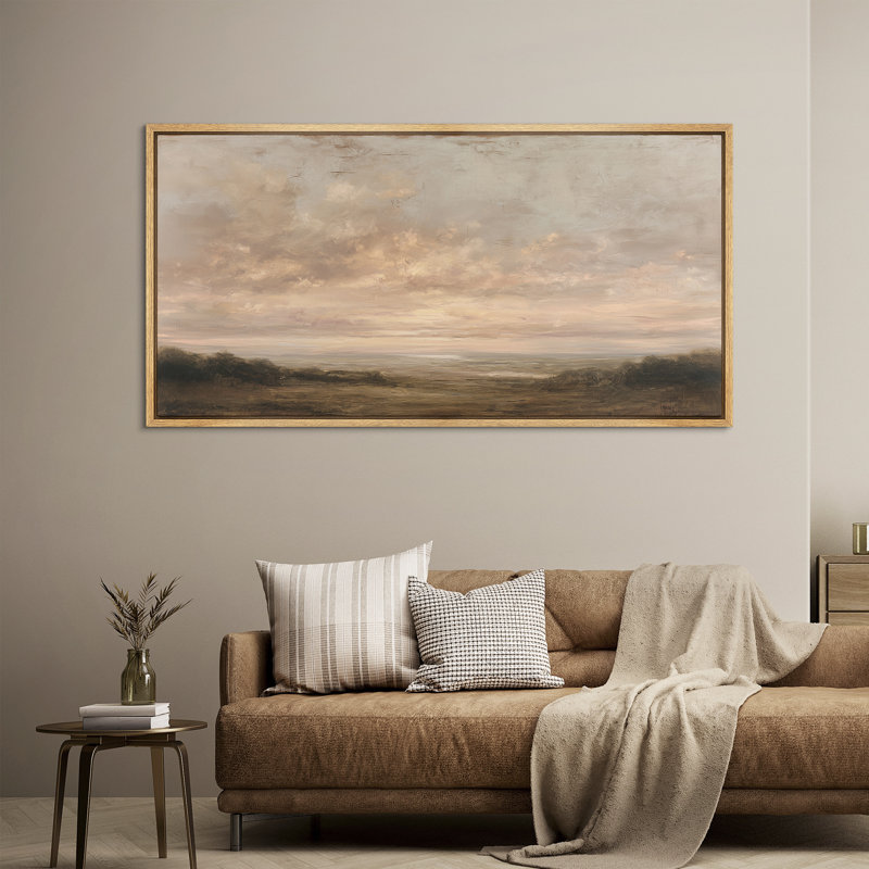 «Warm Sunset Over Meadow Landscape with Atmosp boule», Naturel, H 30 po x l 60 po x P 1,5 po