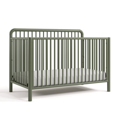Porto Deluxe 5-in-1 Convertible Crib with Bonus Toddler Guardrail - Olive
