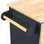 Îlot de cuisine avec prise de courant, îlot de rangement avec abattant et bois d'hévéa, rangement ouvert et support à vin, 5 roulettes, avec rangement réglable pour la maison, la cuisine et la salle à manger-456439138