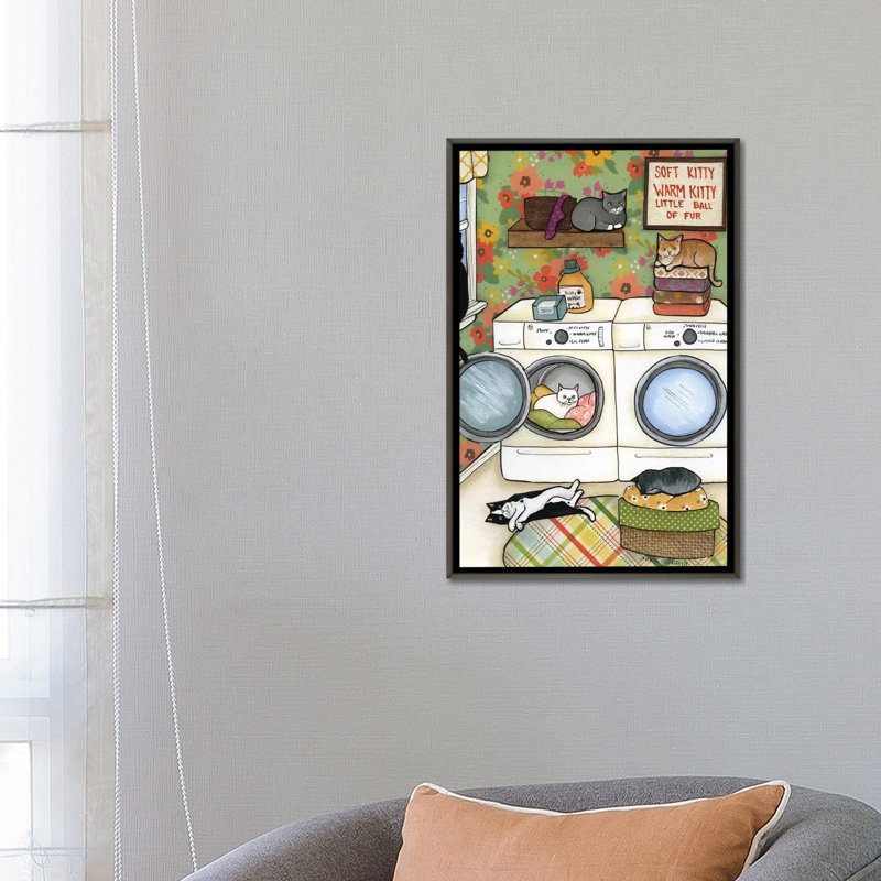 « little ball of fourrure » par marie morath-impression sur image, Toile avec cadre en bois classique