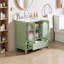 Meuble-lavabo 72 po avec lavabo double 72 po, 8 tiroirs, 4 portes à fermeture douce et portes en verre texturé gaufré vert moderne