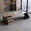 Bureau rectangulaire minimaliste brun-1800979454