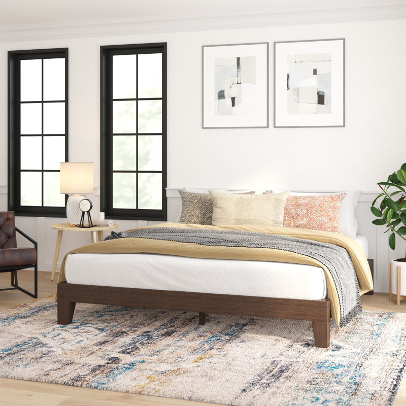Blackmon Solid Wood Platform Bed, King, Walnut
