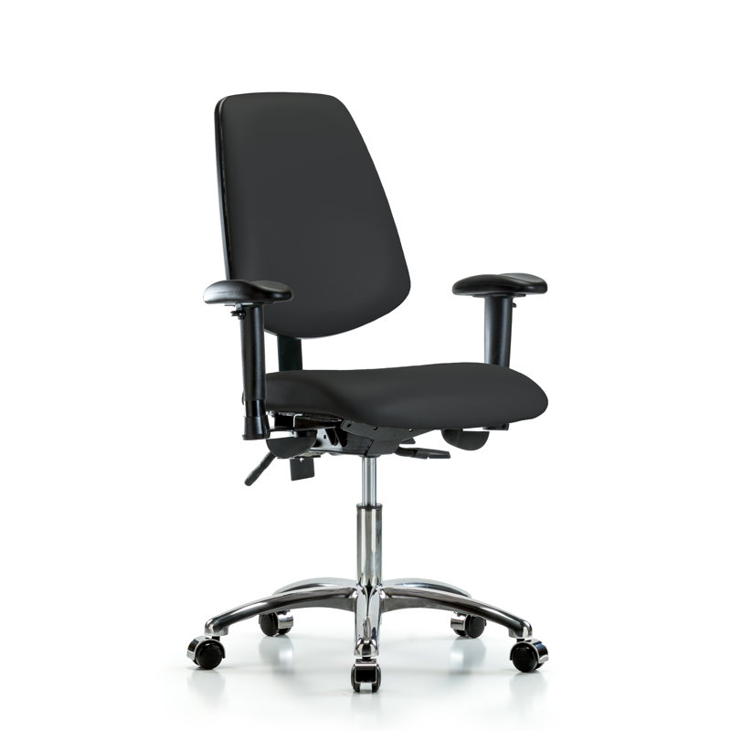 Vinyl Task Chair, Black, Casters, Tilt Included