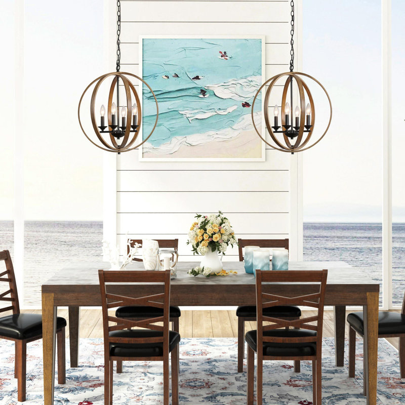 Huitt 4 - Light Candle Style Modern Farmhouse Dining Room Chandelier