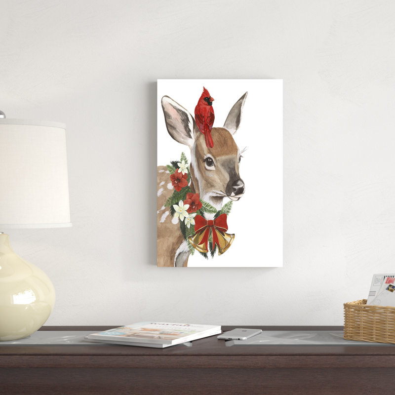 «Yuletide Darling I» par Grace Popp - reproduction d'art sur toile tendue, H 18 po x l 12 po