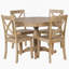 Ensemble de table de salle à manger de style campagnard pour 4 personnes, table ronde avec 4 chaises de cuisine confortables, idéale pour les réunions de famille et pour économiser de l'espace-413042675