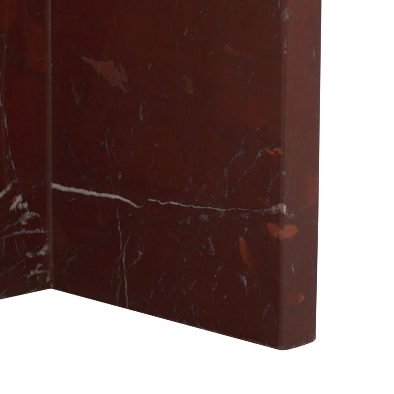 Adriano 12" Marble Accent Tabl, Red/White