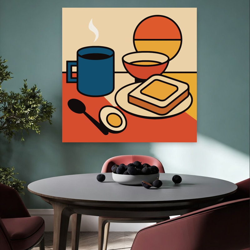 Tableau mural rétro simple pour table de petit-déjeuner, H 36 po x l 36 po