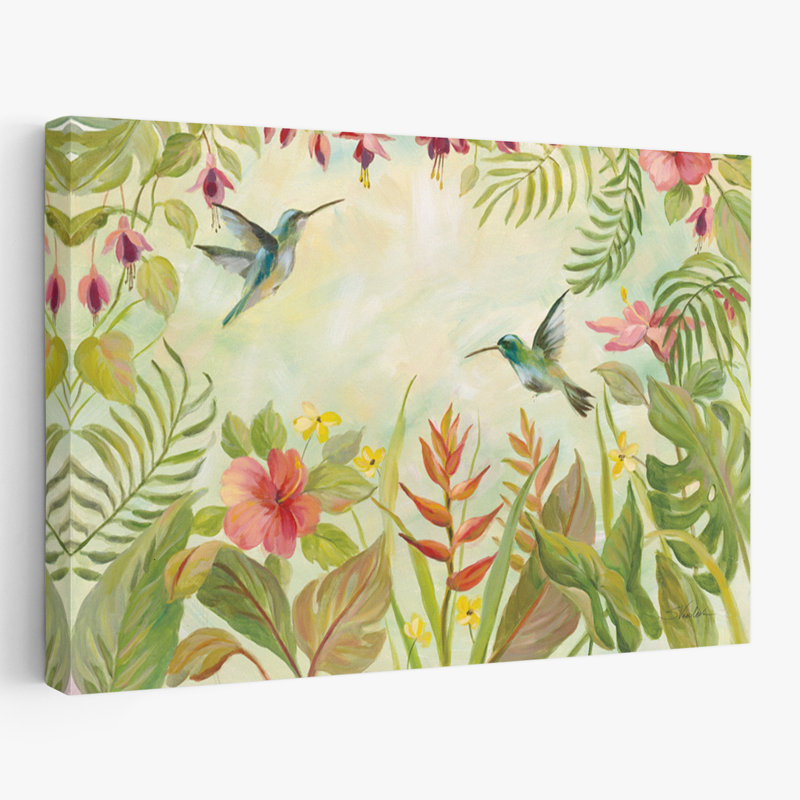 Hummingbirds Song I - Animaux bleu aquatique, H 24 po x l 16 po