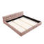 Structure de lit plateforme tapissier rose très grand, tissu épais, tête de lit, chambre à coucher moderne et moderne-416459734
