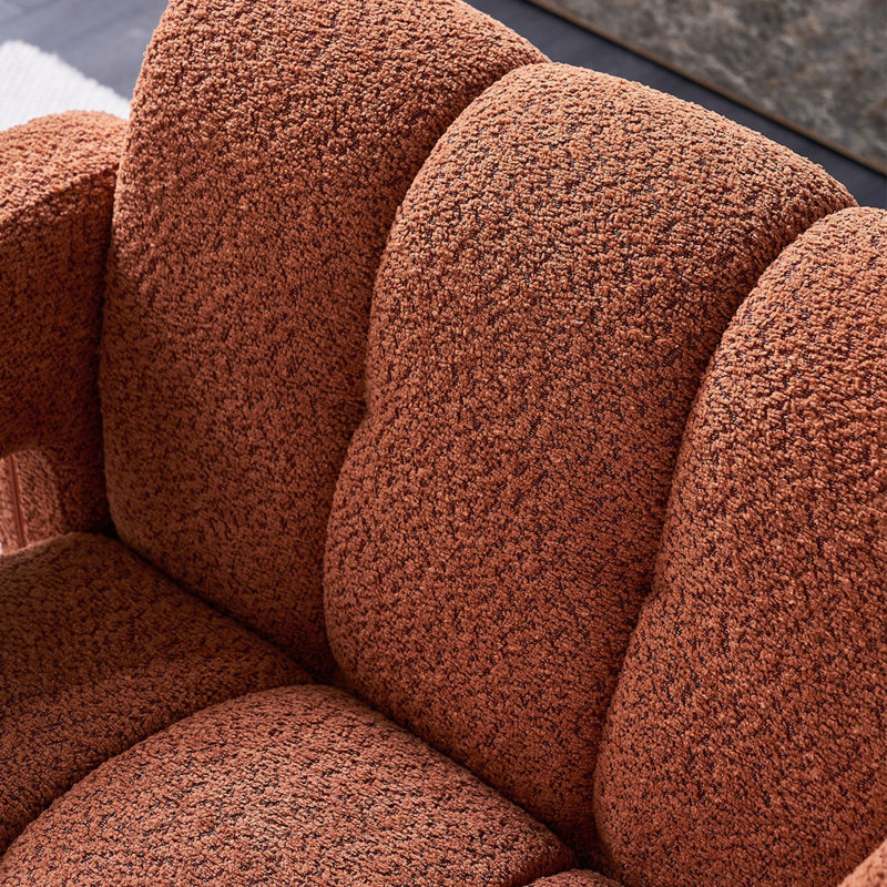 Chaise d'appoint pratique et large rembourrée, 100 % polyester orange