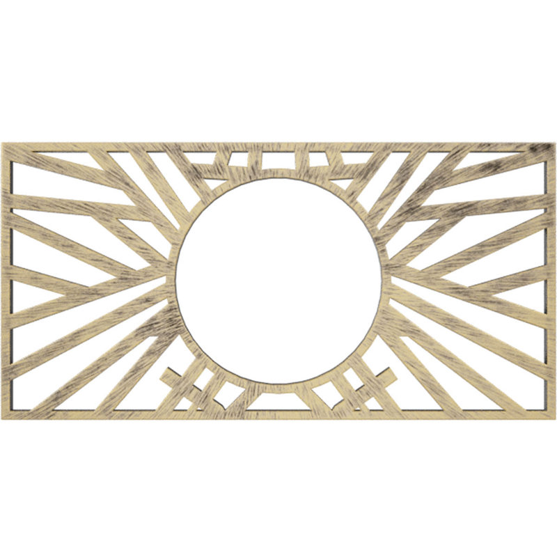 Médaillon de plafond en PVC de qualité architecturale Hoover, H 11 po x l 22 po x P 0,75 po, Or pâle antique