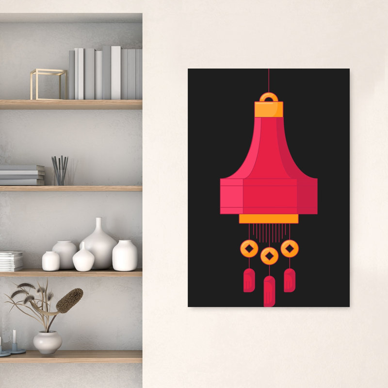 Lucky Chinese Lantern Traditional Wall Art Print by Marika Barsrsind - Print, 121.92cm H x 81.28cm W