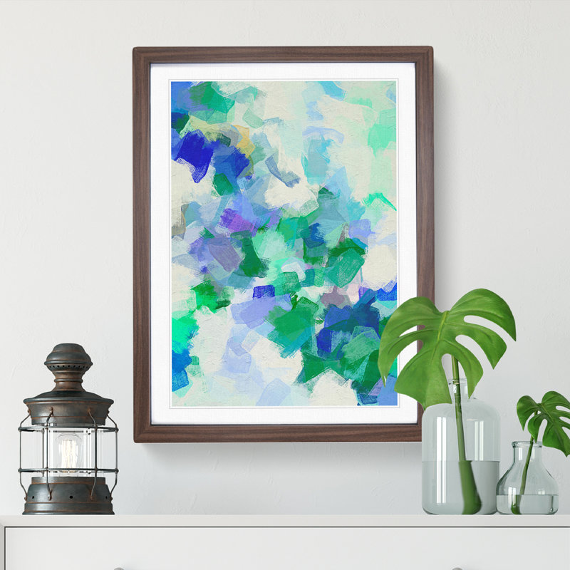 Pressure Drop Abstract - Wall Art, 66cm H x 48cm W, Walnut Framed, White