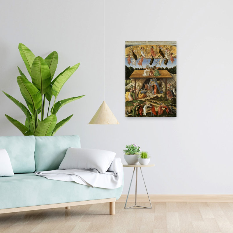 Nativité mystique, estampe d'art mural contemporain abstrait de 1500, H 24 po x l 16 po