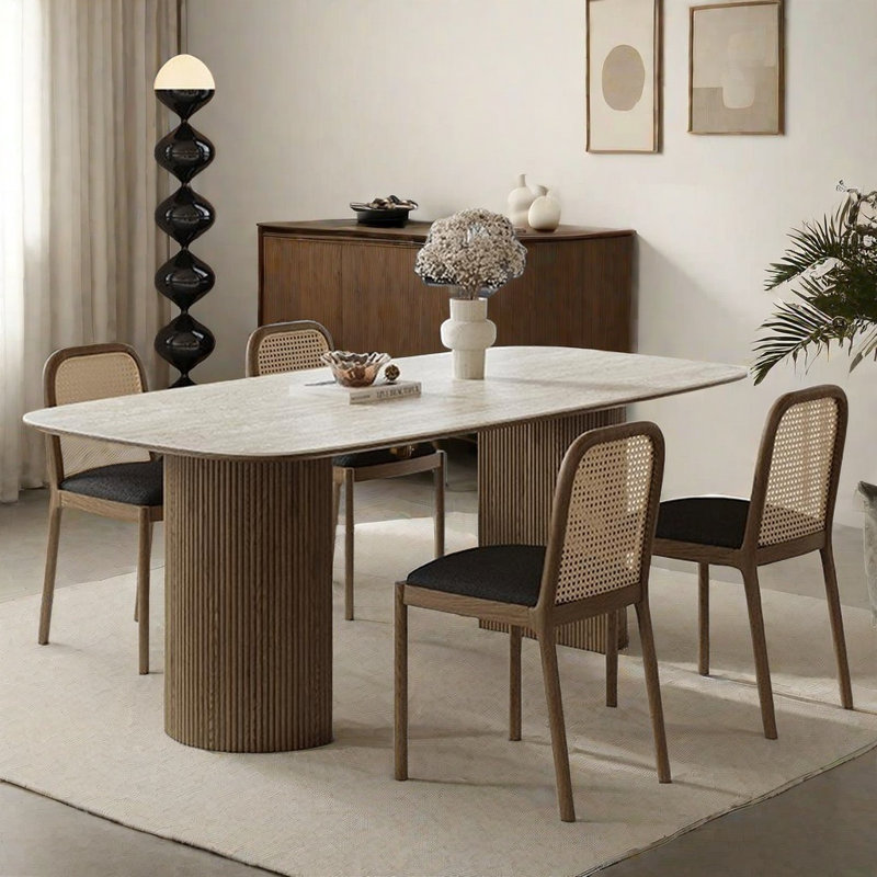 Ensemble de table de salle à manger et de chaises Durable Rock Plate, H 29,52 po x L 55,11 po x l 31,49 po