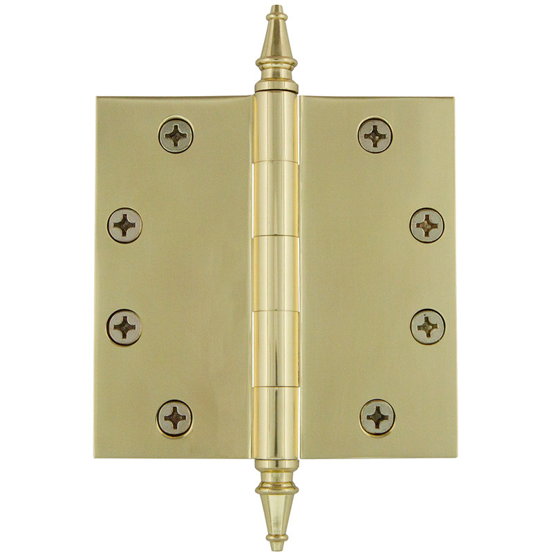 4.5'' x 4.5'' Brass Butt Bearing Hinge, Unlacquered Brass