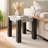Belmont Square Granite Veneer End Table with Gray Top and Black Legs-21" x 21"-715957560-715957563