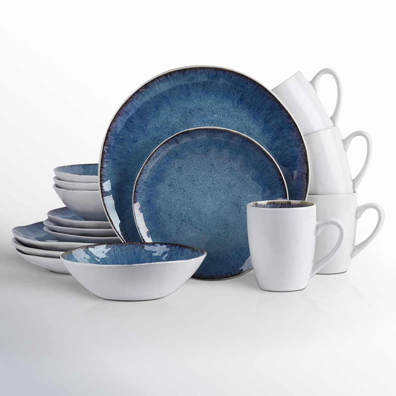 Romy 16-Piece Dinnerware Set, Blue