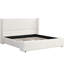 Très grand lit à oreilles très grand, tissu d'ameublement en tissu, structure, tête de lit haute pour lire et travailler confortablement dans un lit tapissier de conception moderne, s'usant de larmes, s'agence bien au décor de la chambre à coucher