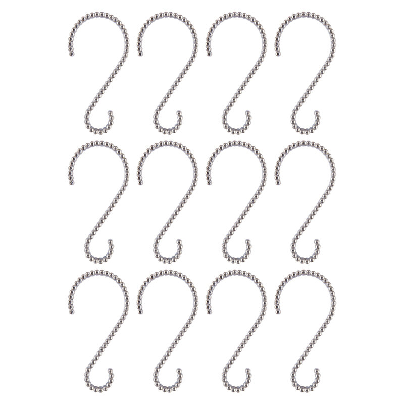 Crochets de douche Utopia Alley - Anneaux de rideau de douche pour salle de bain - Crochets de rideau de douche décoratifs en forme de S antirouille pour salle de bain, rideaux, vêtements, serviettes, etc. - Ensemble de 12, chrome