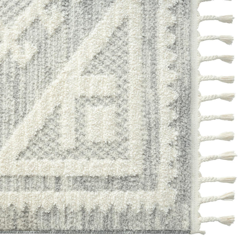 Tapis gris / crème Lauri Southwestern, Rectangle 8 pi x 10 pi